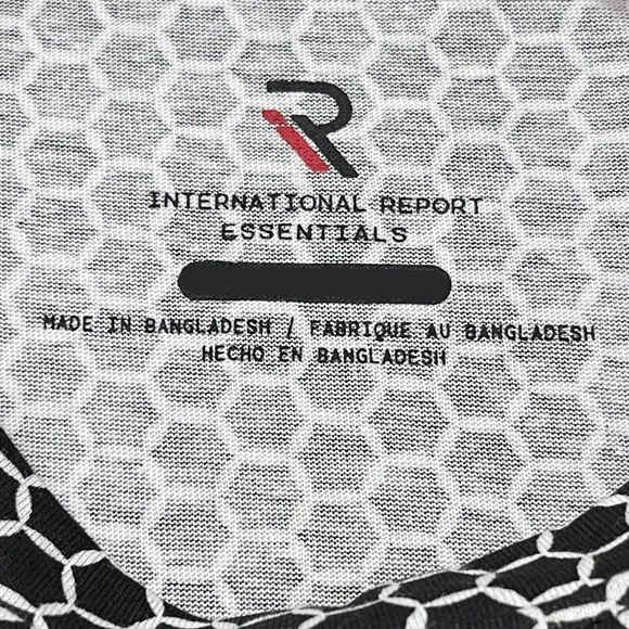 International Report Essentials Black White Geometric Crewneck T-shirt Mens XL - Picture 11 of 11